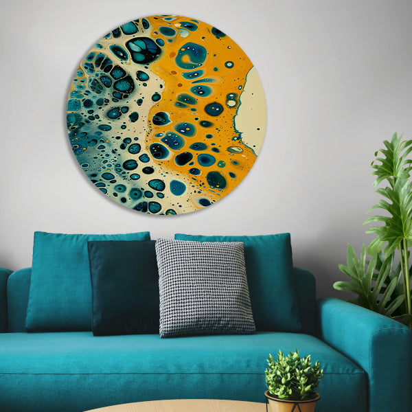 Abstracte kleurrijke patronen in moderne kunst aluminium muurcirkel