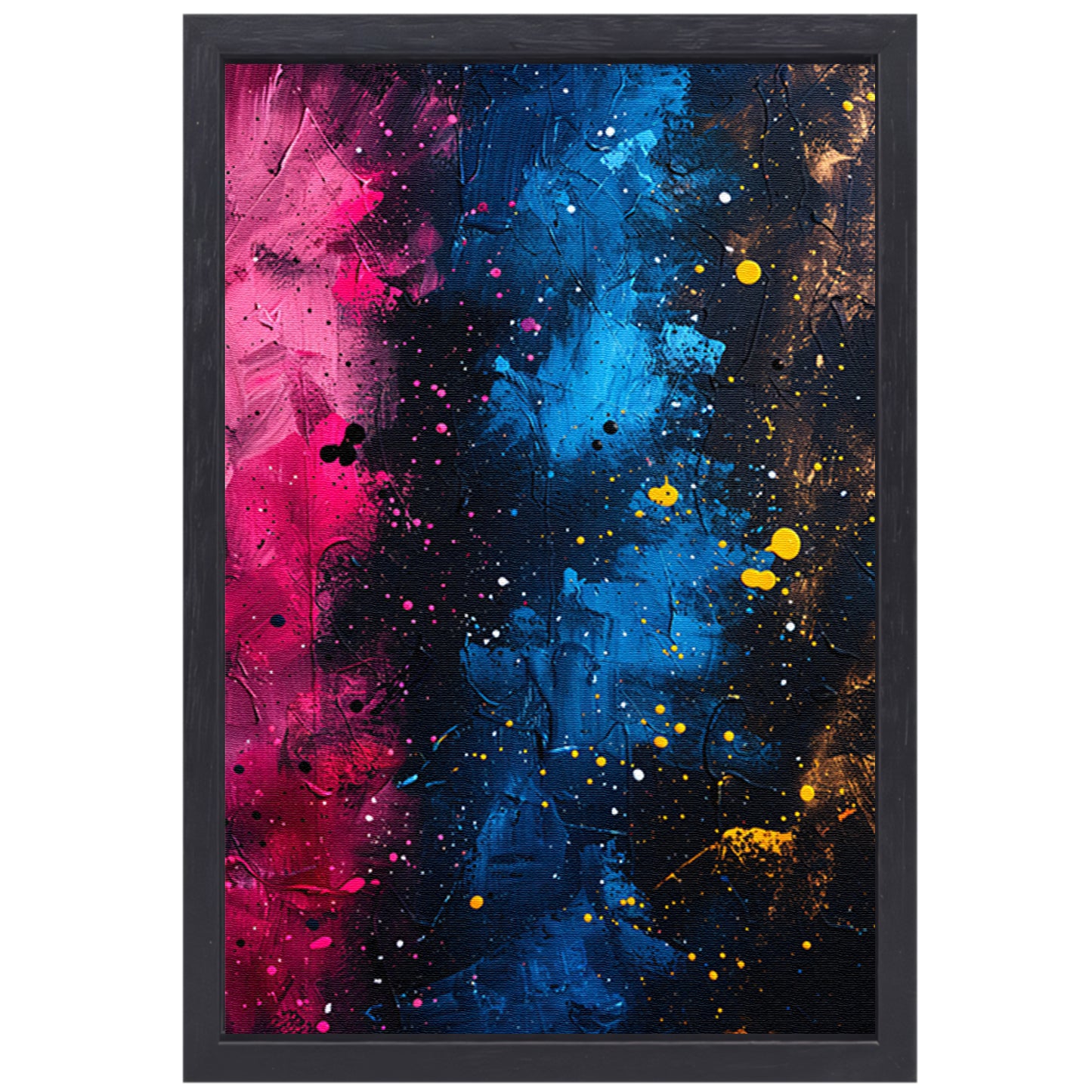 Abstract kleuren explosie op canvas canvas met baklijst