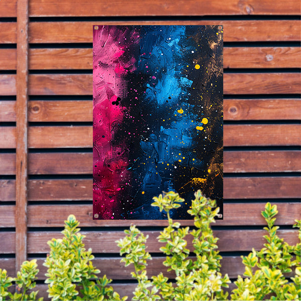 Abstract kleuren explosie tuinposter