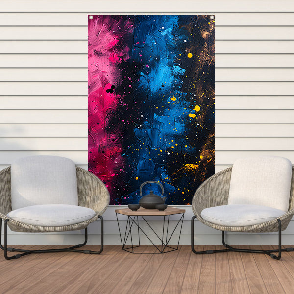 Abstract kleuren explosie tuinposter