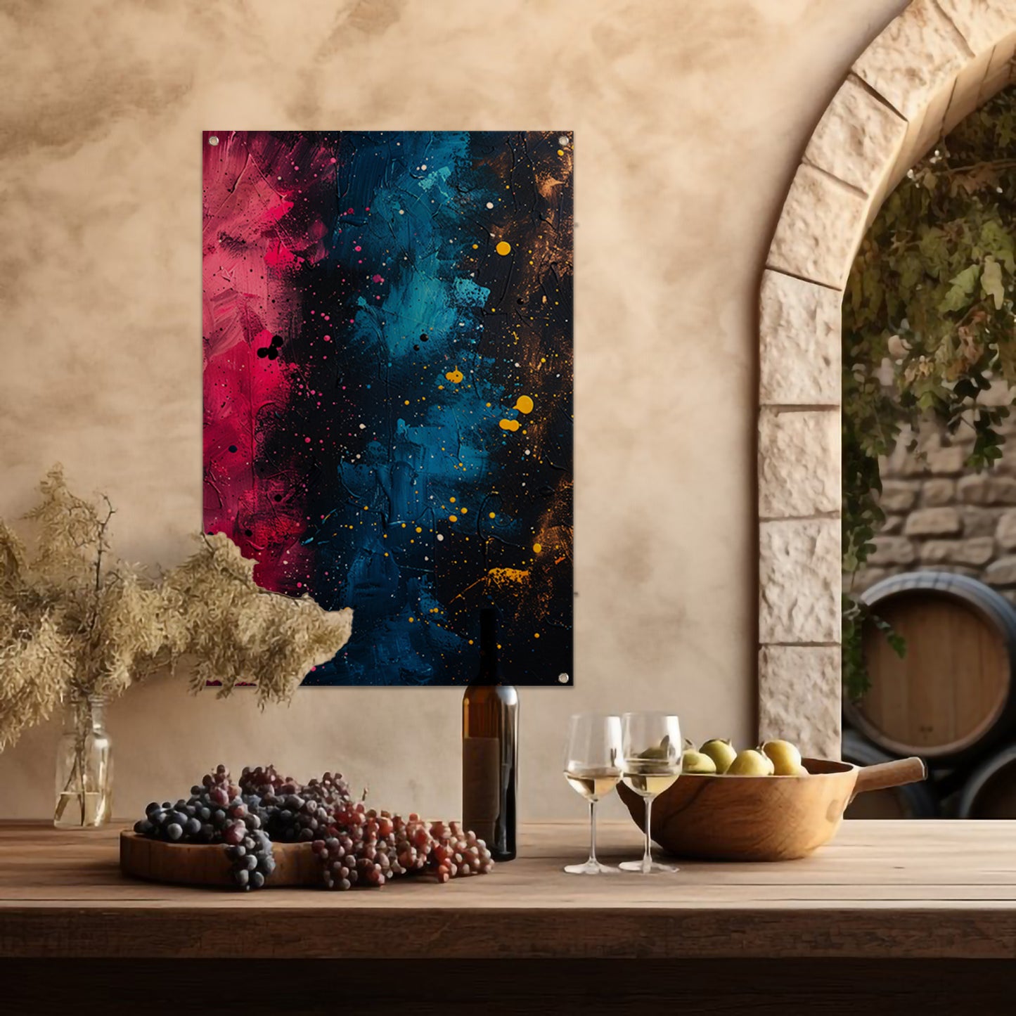 Abstract kleuren explosie tuinposter