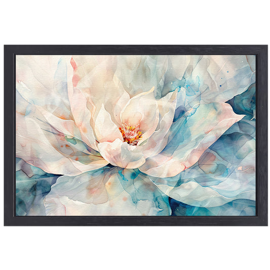 Schilderij van prachtige aquarel bloem canvas met baklijst