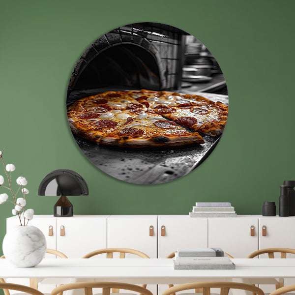 Pizza in een steenoven forex muurcirkel