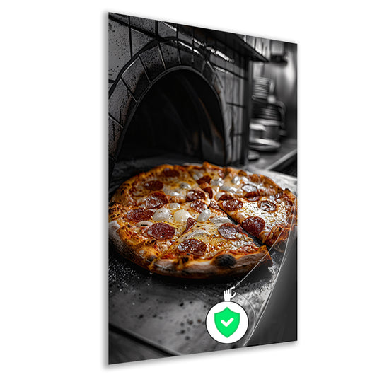 Pizza in een steenoven poster