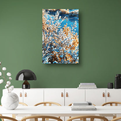 Bevroren Planten bij het Water canvas