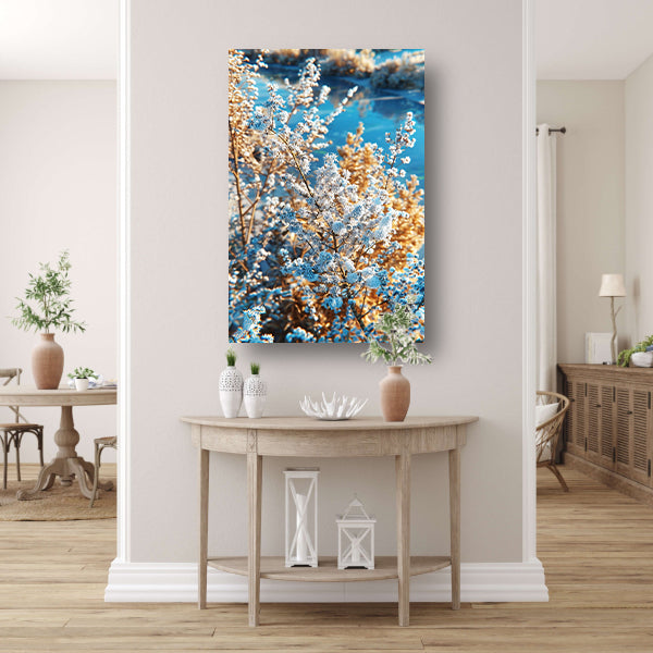 Bevroren Planten bij het Water canvas