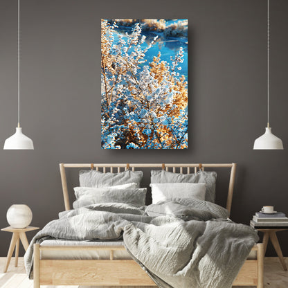 Bevroren Planten bij het Water canvas