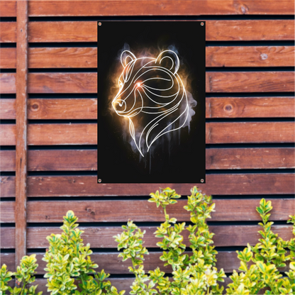 Abstracte Beer met Kosmische Achtergrond tuinposter