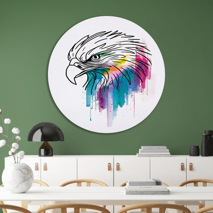 Abstracte Aquarel Adelaar in Kleur forex muurcirkel