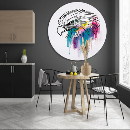 Abstracte Aquarel Adelaar in Kleur forex muurcirkel