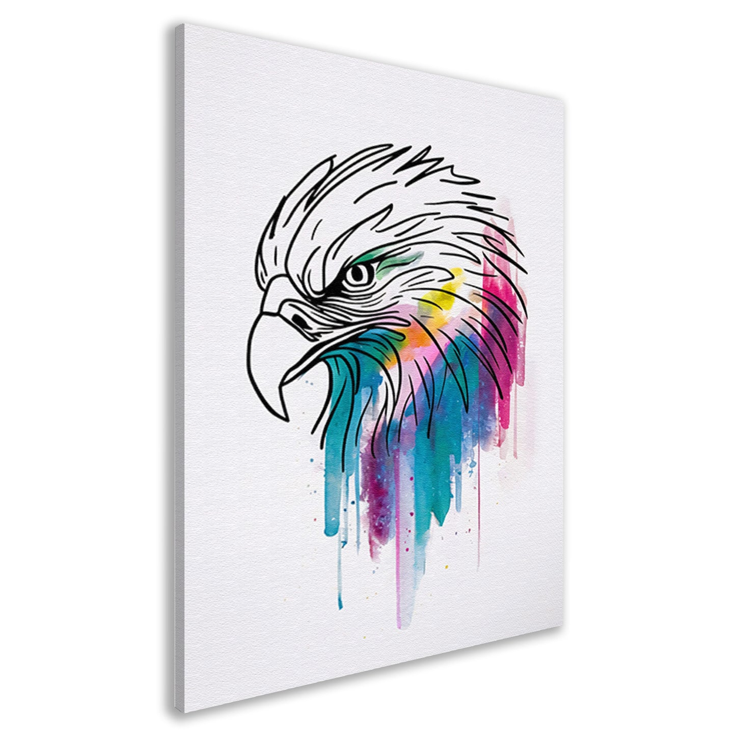 Abstracte Aquarel Adelaar in Kleur canvas