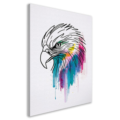 Abstracte Aquarel Adelaar in Kleur canvas