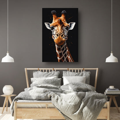 Gedetailleerde Giraffe Hoofd Modern Portret canvas