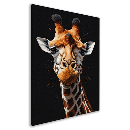 Gedetailleerde Giraffe Hoofd Modern Portret canvas