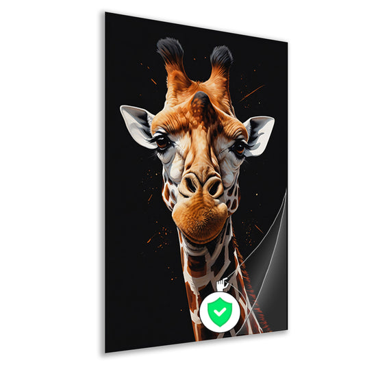 Gedetailleerde Giraffe Hoofd Modern Portret poster