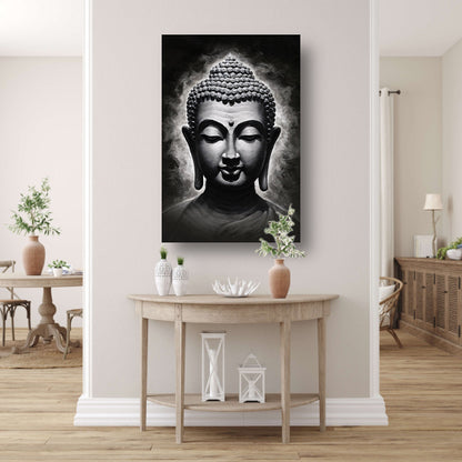 Serene Boeddha in Monochrome Tinten poster
