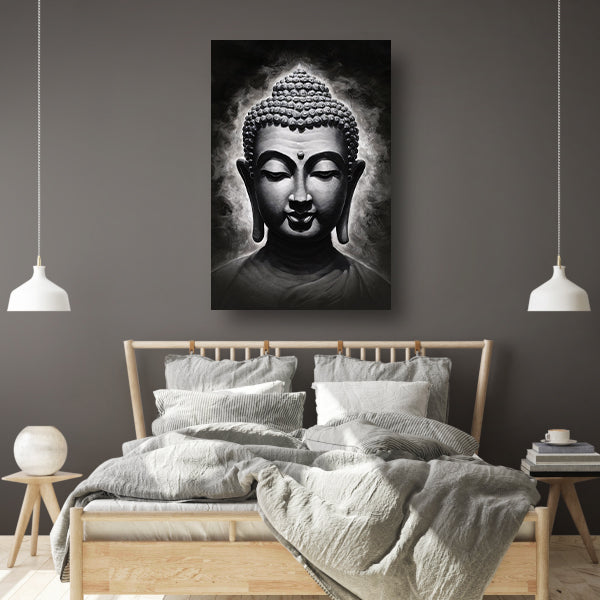 Serene Boeddha in Monochrome Tinten poster