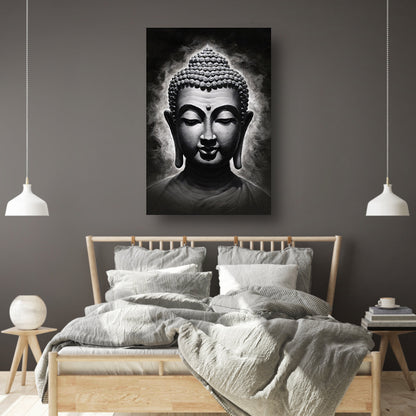 Serene Boeddha in Monochrome Tinten poster