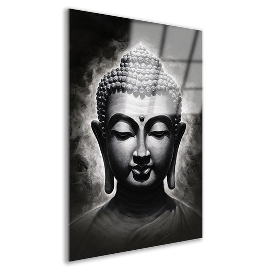 Serene Boeddha in Monochrome Tinten acrylglas