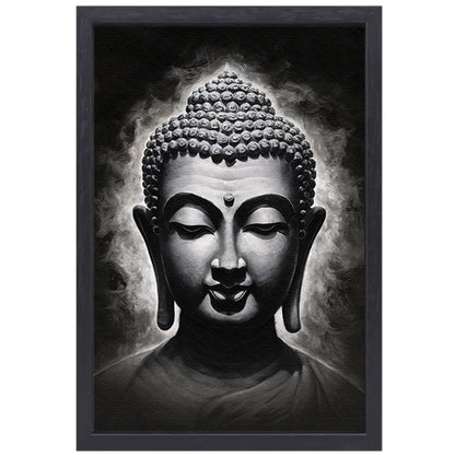 Serene Boeddha in Monochrome Tinten canvas met baklijst