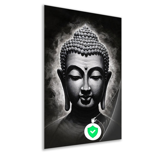 Serene Boeddha in Monochrome Tinten poster