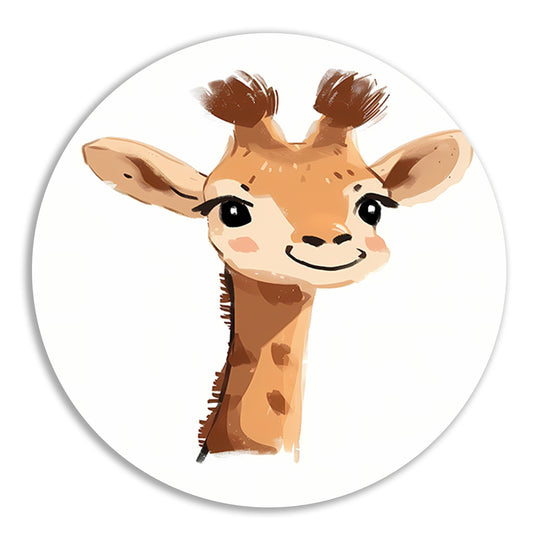 Schattige digitale tekening van een giraffe forex muurcirkel