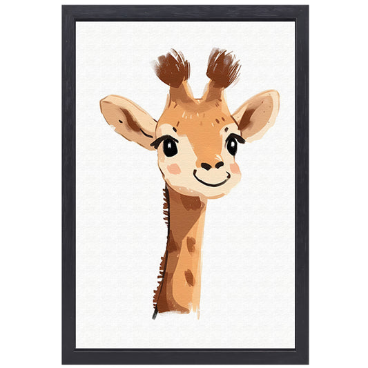 Schattige digitale tekening van een giraffe canvas met baklijst