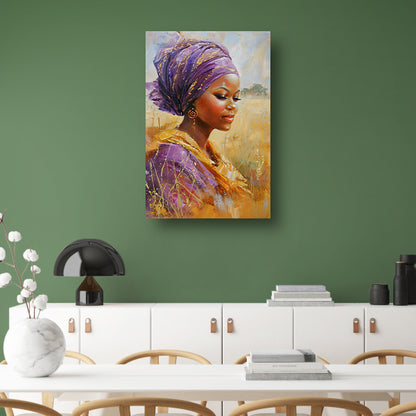 Realistisch schilderij van Afrikaanse vrouw poster