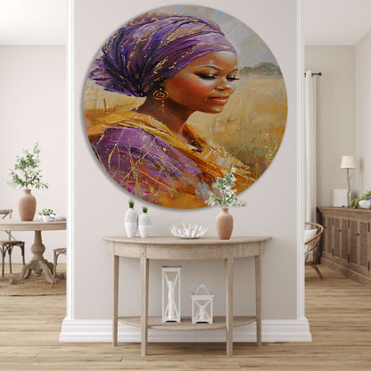 Realistisch schilderij van Afrikaanse vrouw forex muurcirkel