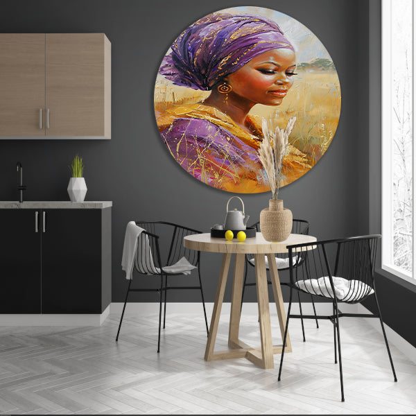 Realistisch schilderij van Afrikaanse vrouw forex muurcirkel
