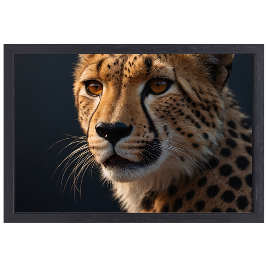 Intense blik van een rustende cheeta canvas met baklijst