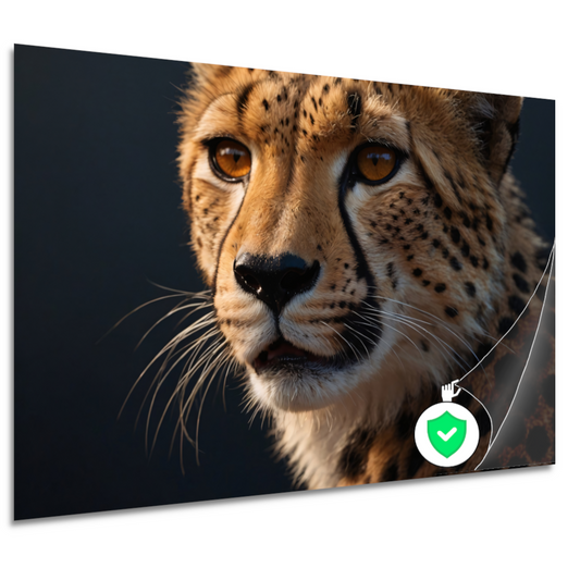 Intense blik van een rustende cheeta poster
