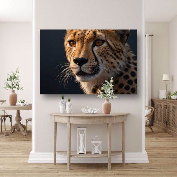 Intense blik van een rustende cheeta poster