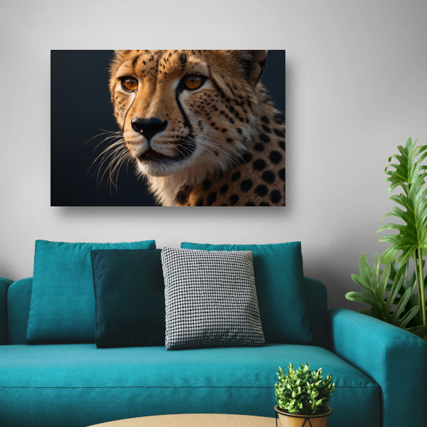Intense blik van een rustende cheeta poster