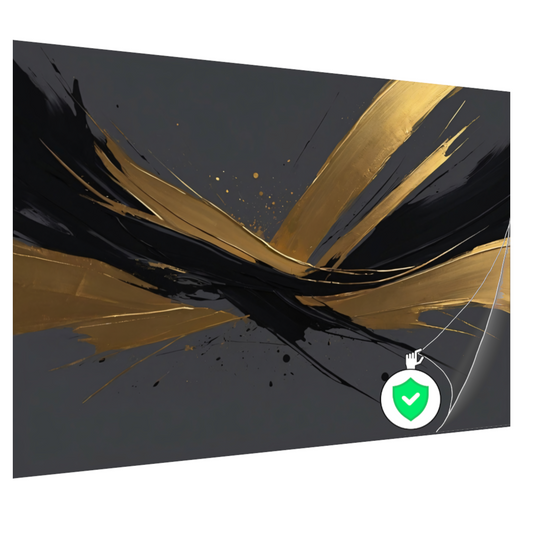 Dynamische Golven van Goud op Zwart poster