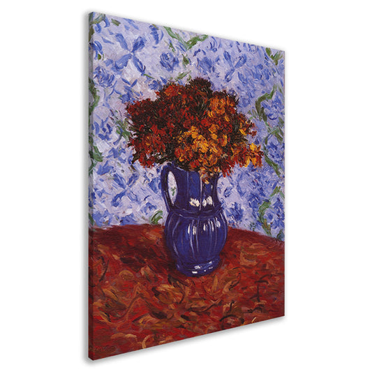 Chrysanthèmes dans un vase - Gustave Caillebotte canvas