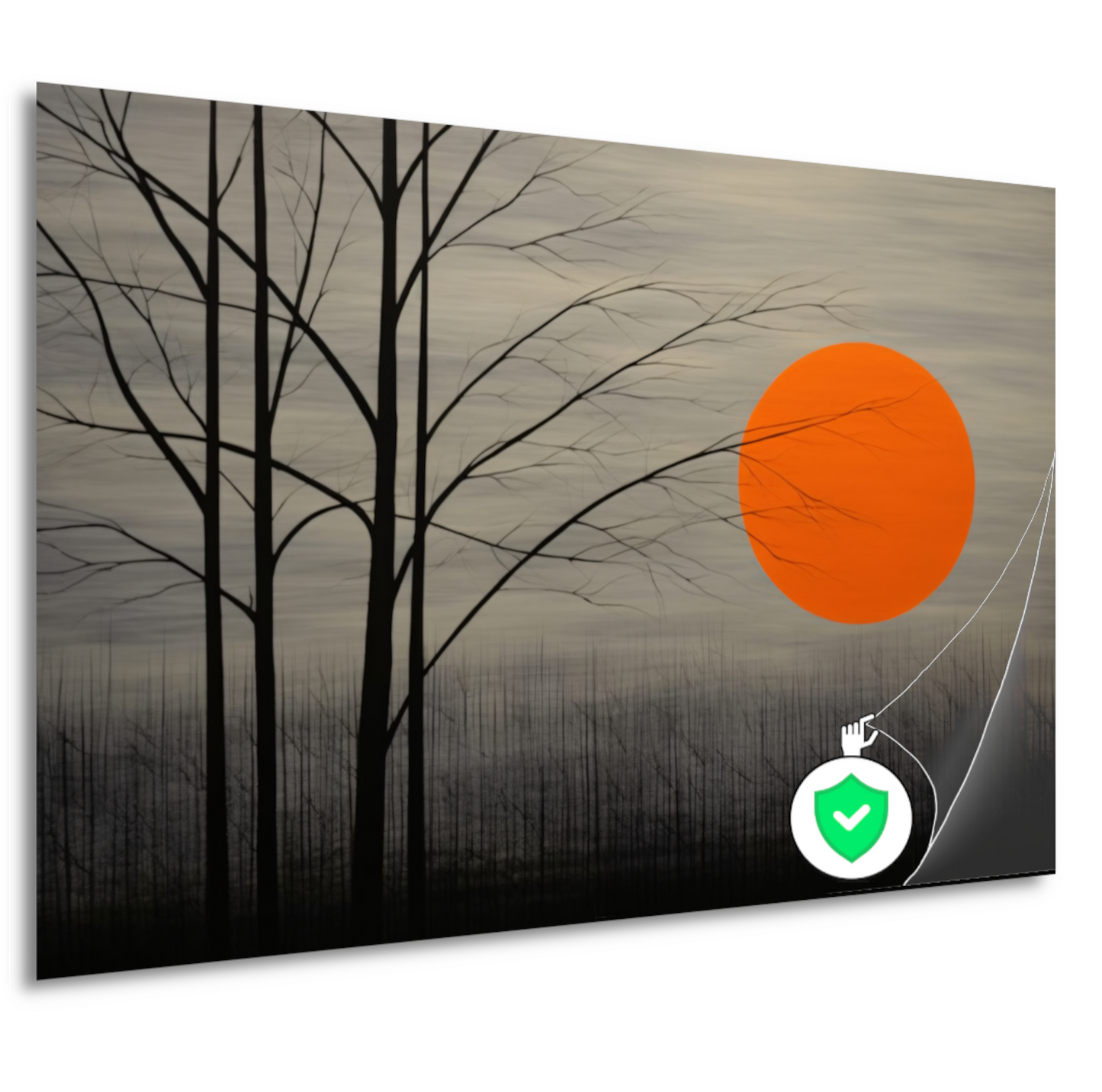 Landschap in primaire kleuren poster