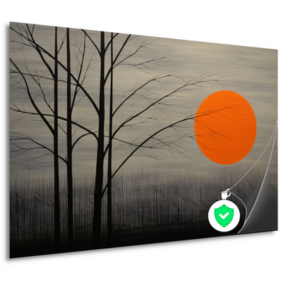 Landschap in primaire kleuren poster