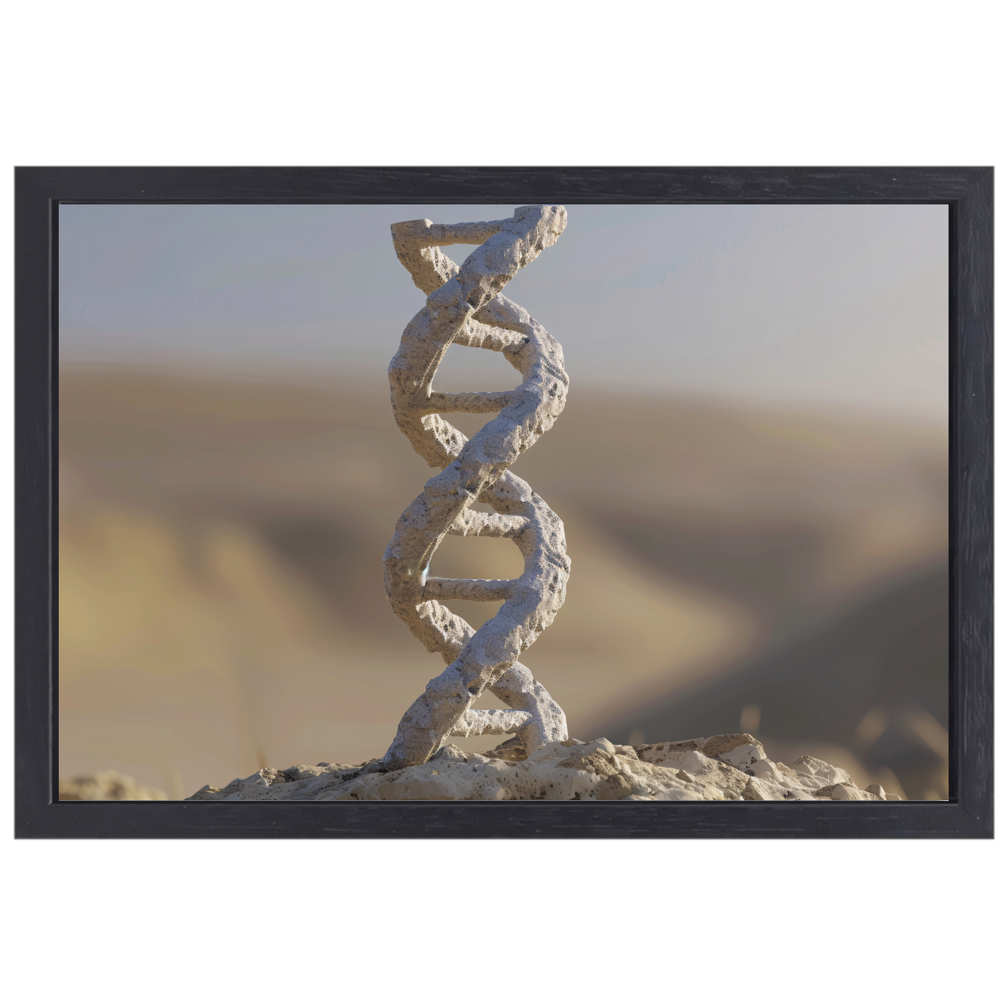 DNA-structuur op steen canvas met baklijst