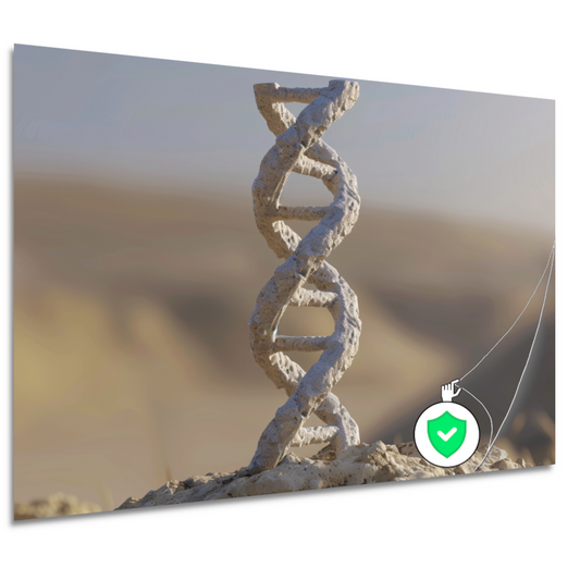 DNA-structuur op steen poster