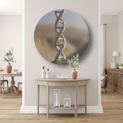 DNA-structuur op steen aluminium muurcirkel