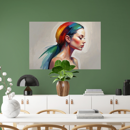Kleurrijke harmonie in modern portret poster