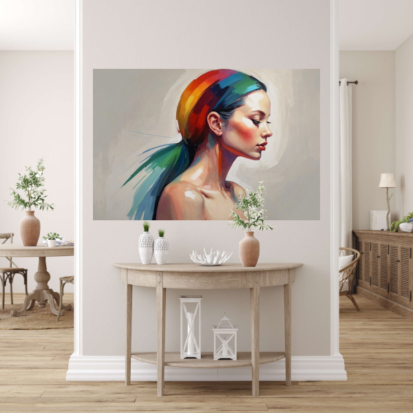 Kleurrijke harmonie in modern portret poster