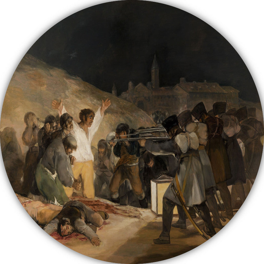 De Derde mei 1808 - Francisco Goya aluminium muurcirkel
