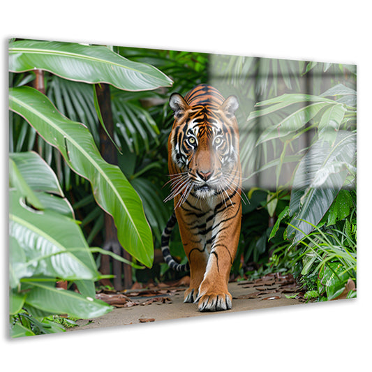 Realistisch schilderij van tijger in jungle acrylglas