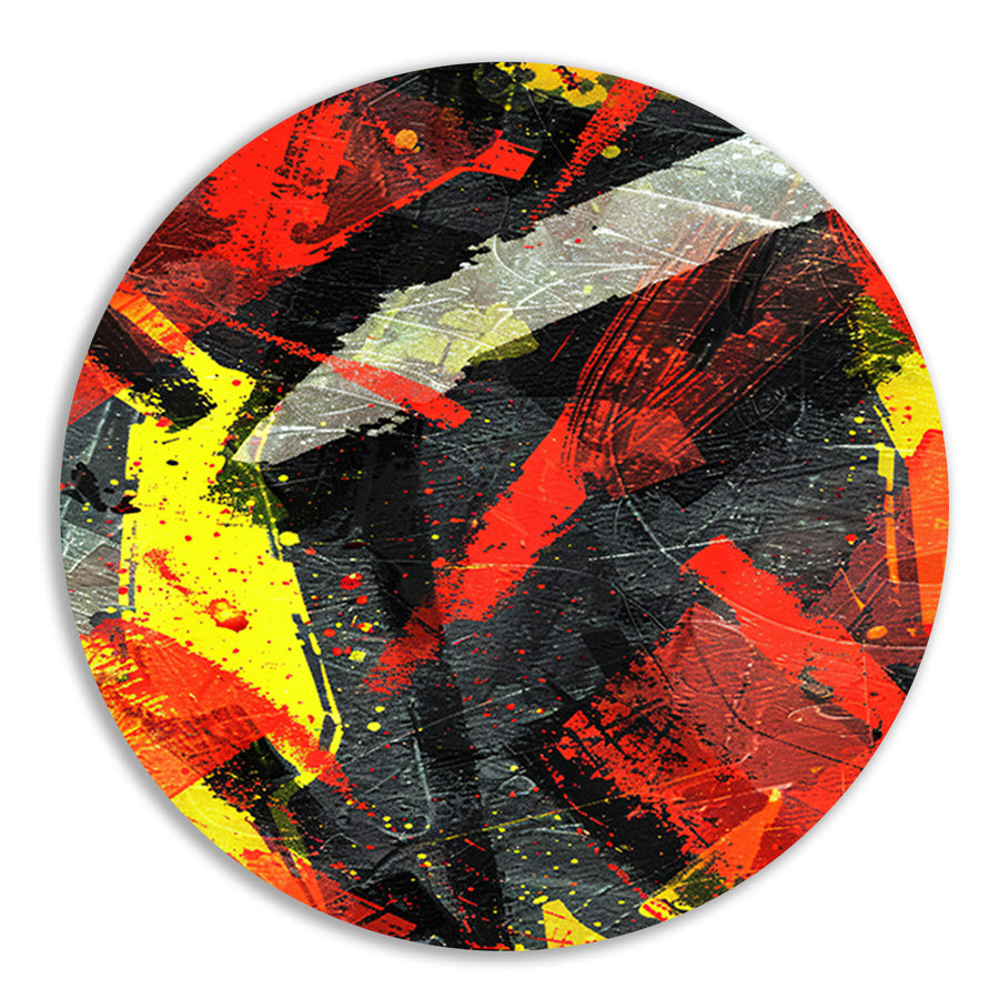 Abstract  met Levendige Kleuren aluminium muurcirkel
