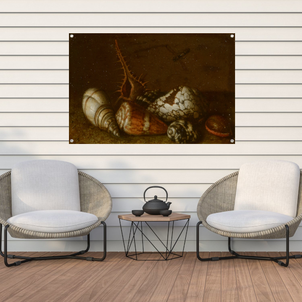 Schelpen op een tafel - Balthasar van der Ast tuinposter