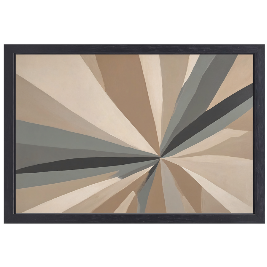 Abstracte Symmetrie in Monochromatische Harmonie canvas met baklijst