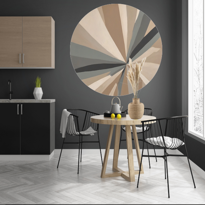 Abstracte Symmetrie in Monochromatische Harmonie aluminium muurcirkel