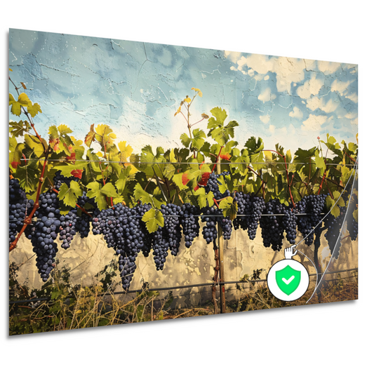 Wijngaard onder een helderblauwe lucht poster